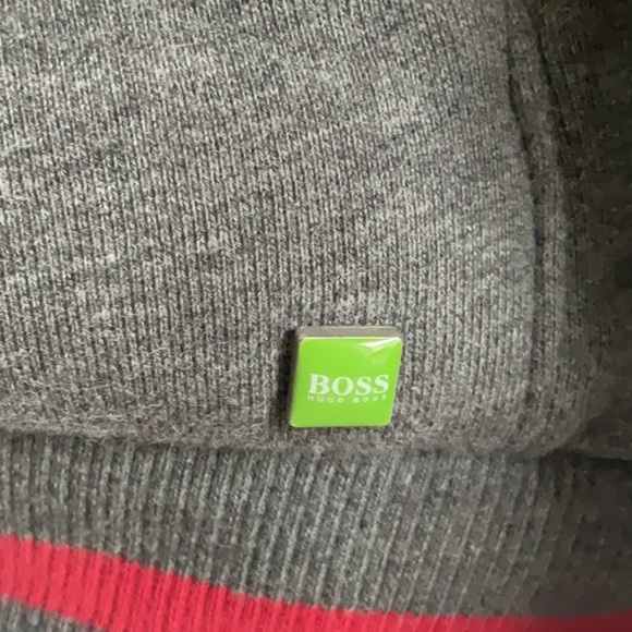 Hugo Boss Red and Gray Zip Up hoodie Sherpa lined - Picture 2 of 10